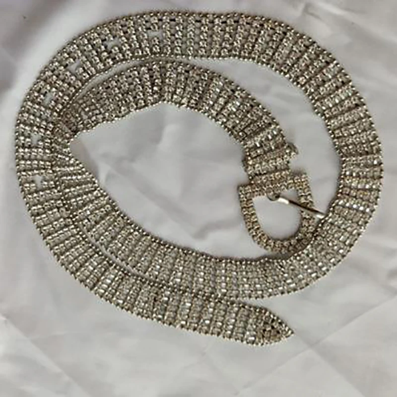 women rhinestone belt fashion luxury female bright bride bling crystal diamond waist chain belt shiny rhinestones waistbands new