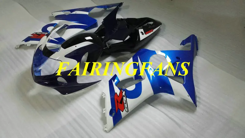 Лучшие Обтекатели кузова для SUZUKI GSXR1000 2001 2002 2003 GSXR 1000 K2 00 01 02 ABS белый комплект синих обтекателей+ подарки SS12