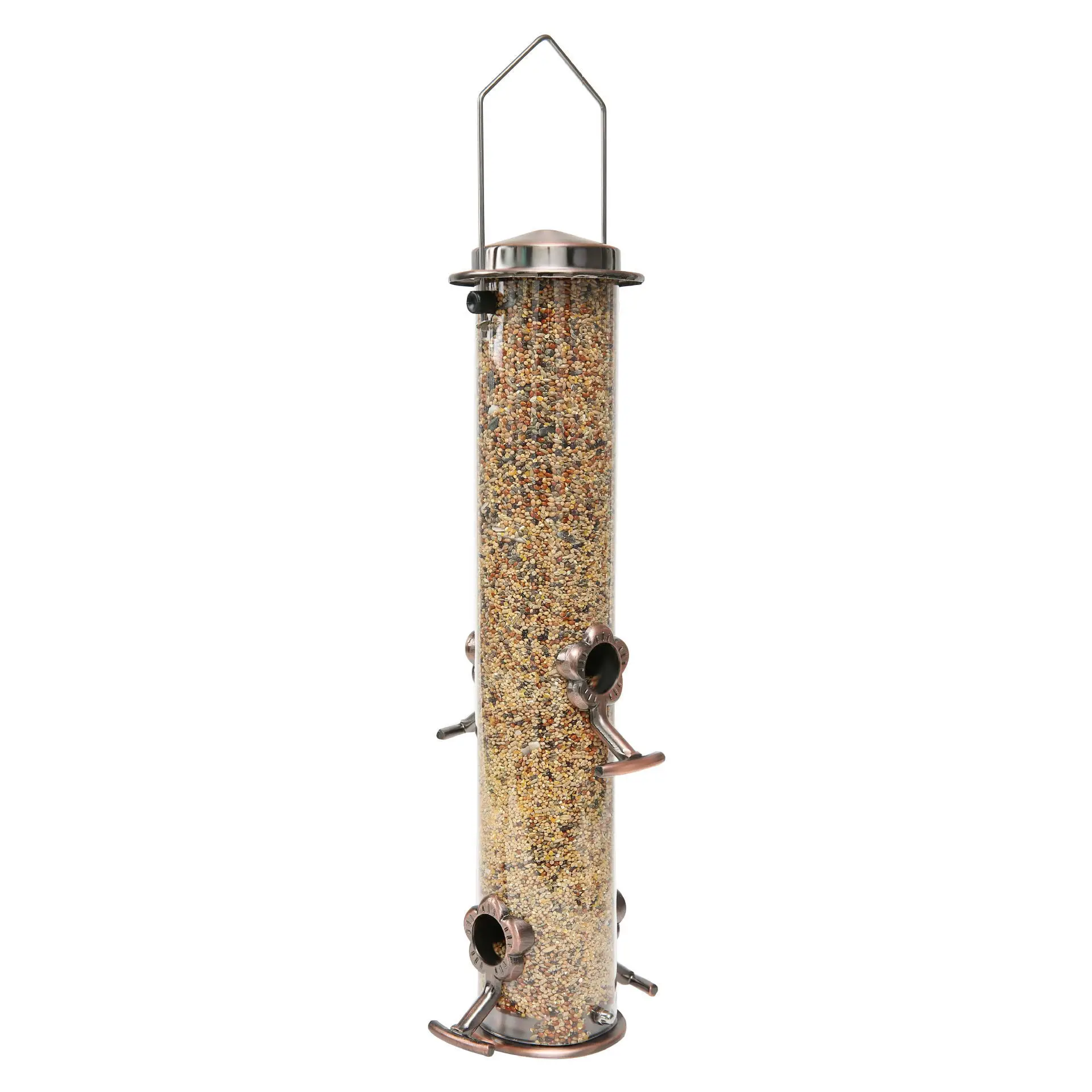 Automatic Bird Feeder Food Bowl Outdoor Vintage Garden Decoration Squirrel-Proof Close Nature Hanging Steel Metal Art Sensation