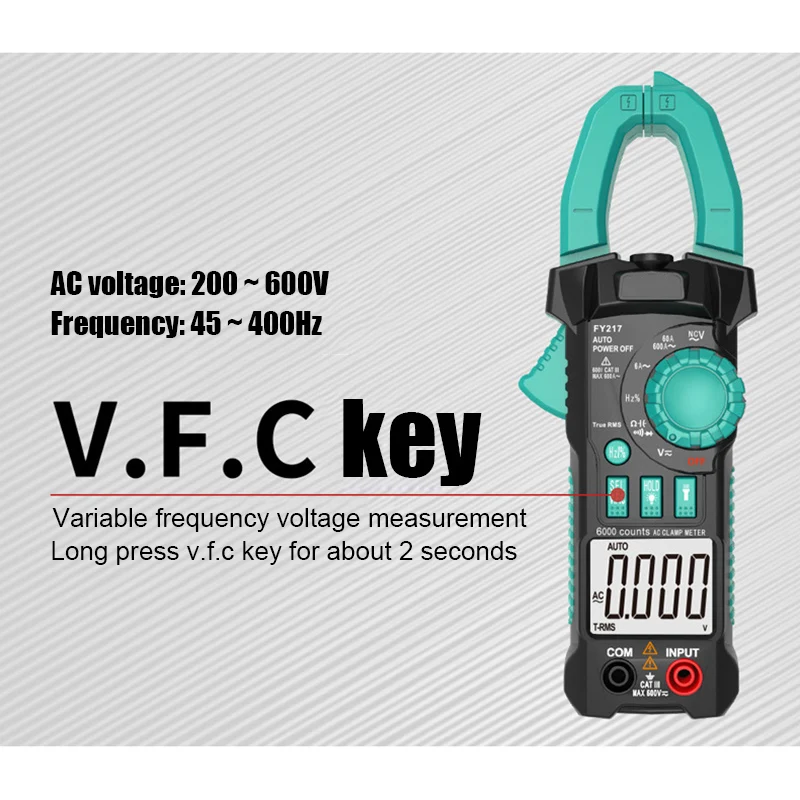FY217 Multimeter Digital Clamp Meter True RMS AC DC Auto Range Measurement Clamp Testers Meter ALI88