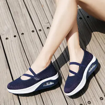 

Over Size Air Cushion Sneak Air Sneakers Air Shoes Womens Running Shoes Platform Sports Shoes Woman Sneakers Sport Blue E-386
