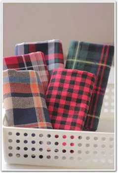 

ZAKKA 0.5m Brushed Flannel Classic British Large Grid Color Block ClothPatchwork Jelly Roll Strip DIY Quilts Home Textile Design