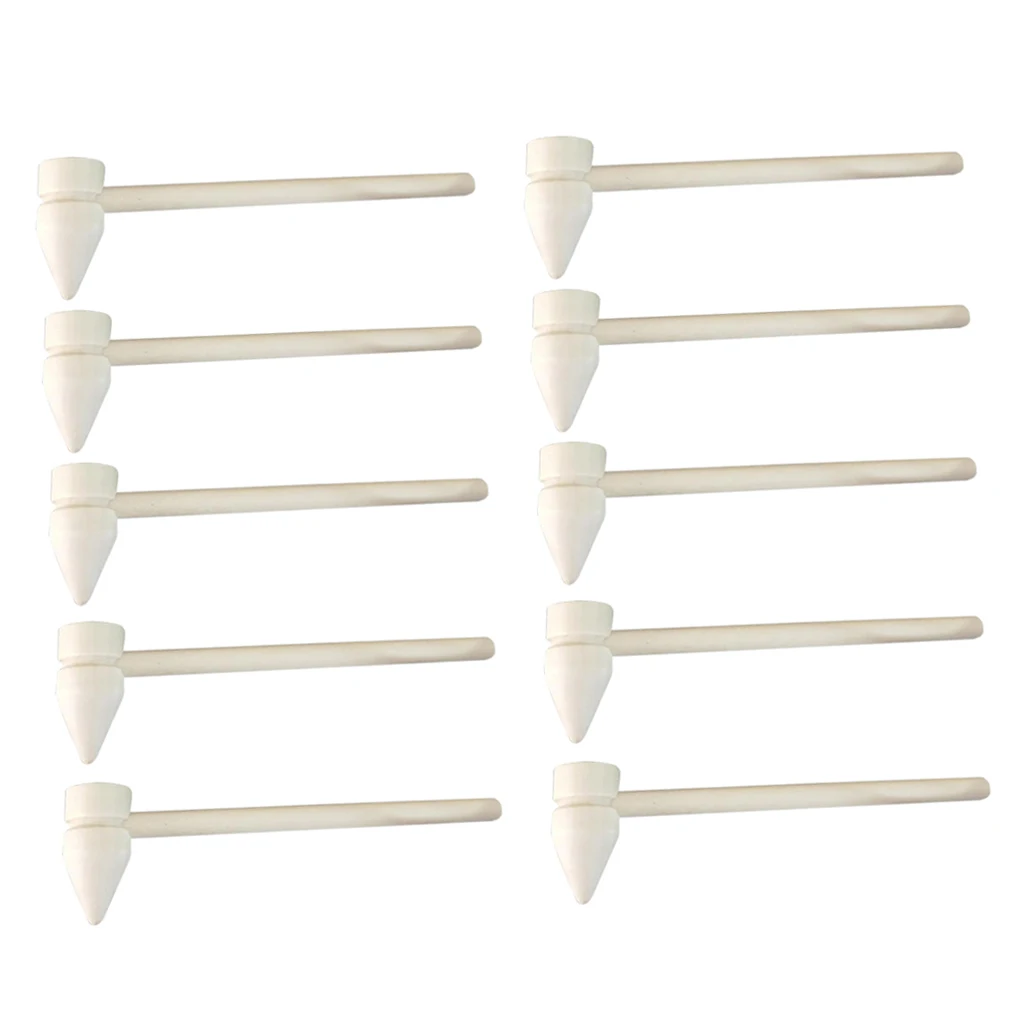10Pieces MINI NATURAL WOOD MALLETS WOODEN HAMMERS FOR DIY JEWELRY MAKING TOOLS