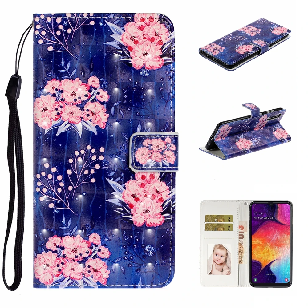 Единорог PU кошелек чехол для телефона для samsung Note 10 чехол S9 S8 S10 A6 A7 A8 J4 J6 Plus мраморный флип-держатель Чехол с карманом для карт - Цвет: pink flower