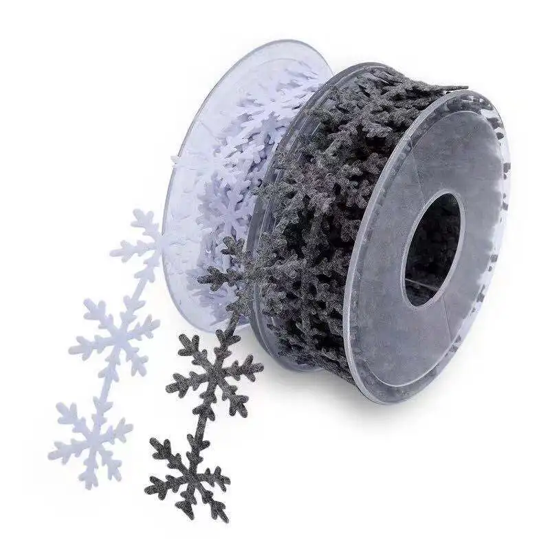 new cheap ribbon 5m/roll 2.5cm non woven fabric snowflakes Christmas for decoration gift packing | Дом и сад