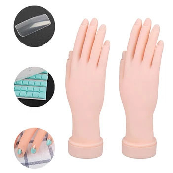 

Top Quality Fake Hand Nail Art Practice Display Tool Nails Accessoires Can Bend 1pc