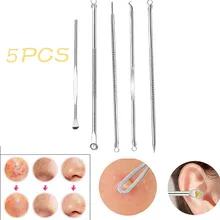 Kanbuder иглы для удаления акне 5 шт. Нержавеющая сталь прыщ, шрам, акне удаление акне косметика инструменты для чистки лица комплект