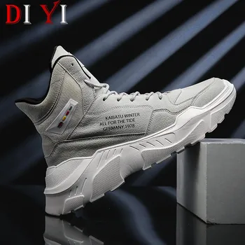 

Ankle Men's Winter Shoes Super Warm Men Sneakers Suede Genuine Men's Leather Shoes Men Fashion Chunky Casual Sneaker Size 46 E20