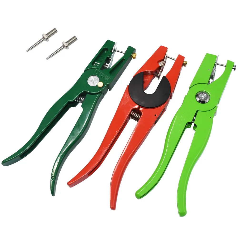 Ear Tag Pliers Animal Control Device Green Metal Ear Thorn Tongs Swine Cow Sheep Rabbit Identification Tool 1 Pcs