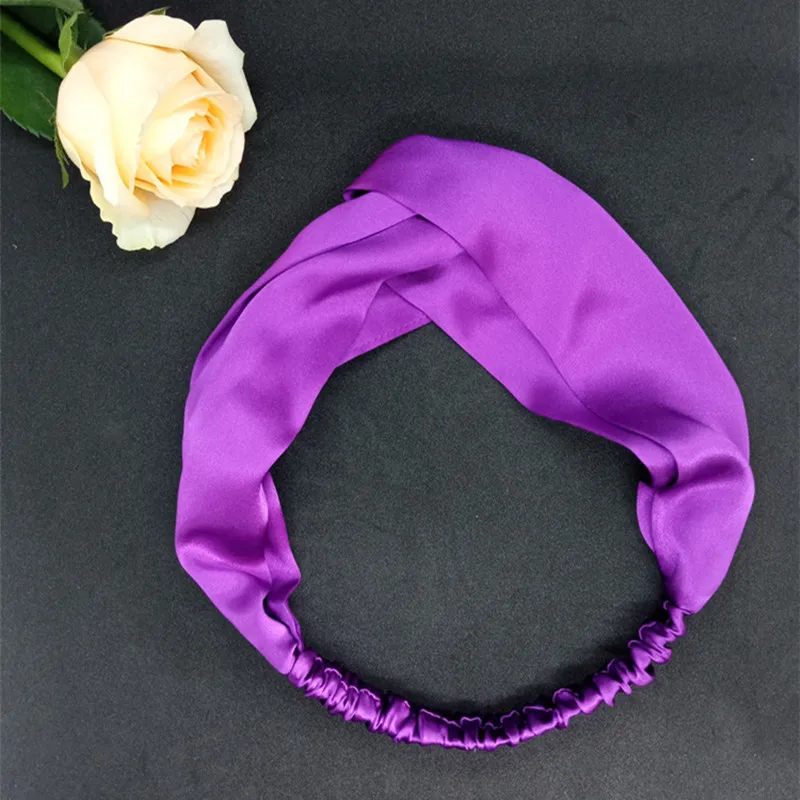 100% Real Mulberry Silk pure color silk headband lady scrunchie Hair band hoop ties women headwear wrap sport make-up Bandage 1pc solid handbags fur makeup bags for women gift soft travel cosmetic bag organizer case lady girls make up case necessaries