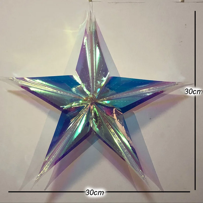 Star 30cm 1 шт. Замороженные вечерние Рождественское украшение Снежинка/звезда кулон полые висячие украшения для рождественской елки украшения Рождественский Декор - Цвет: Star 30cm