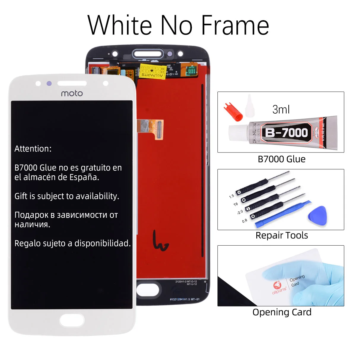 Дисплей для Motorola Moto G5S XT1793 XT1794 XT1792 LCD в сборе с тачскрином 5.2" черный белый золотой - Цвет: No Frame White