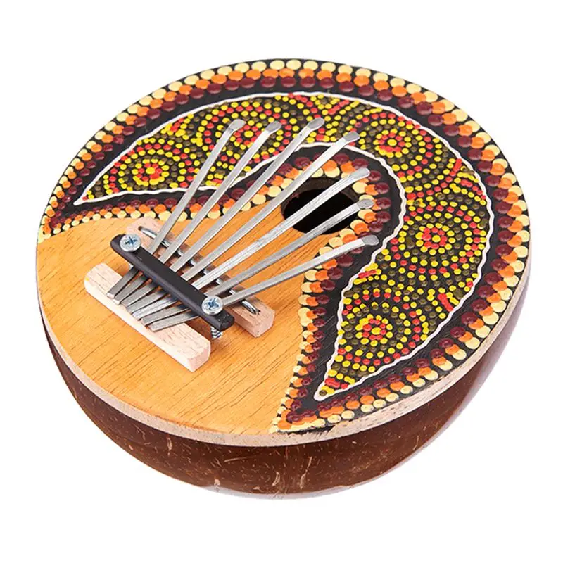 Kalimba Thumb Piano-7 клавиш-настраиваемый-Кокосовая Скорлупа-окрашенный