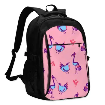 

Hot USB Charging Laptop Women's Backpack For Teenage Students Girls School Backpack Hand Drawn Bird Calligraphy Travel Bagpack