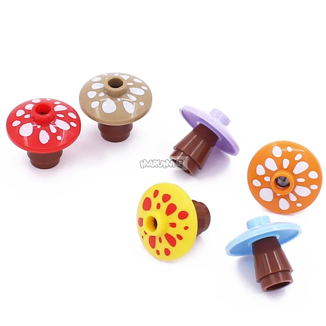 Marumine MOC Mushroom 12992 Building Blocks Fungus 59900 4740 40PCS Plant Natural Parts Pieces Model Accessories Stacking Bricks 6