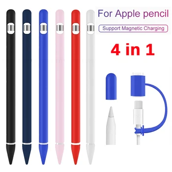 

Protective Safety Case For Apple Pnecil 4 in 1 Anti-lost Anti-Shock Slilicone Sleeve Cover For ipad Tablet touch pencil Kits
