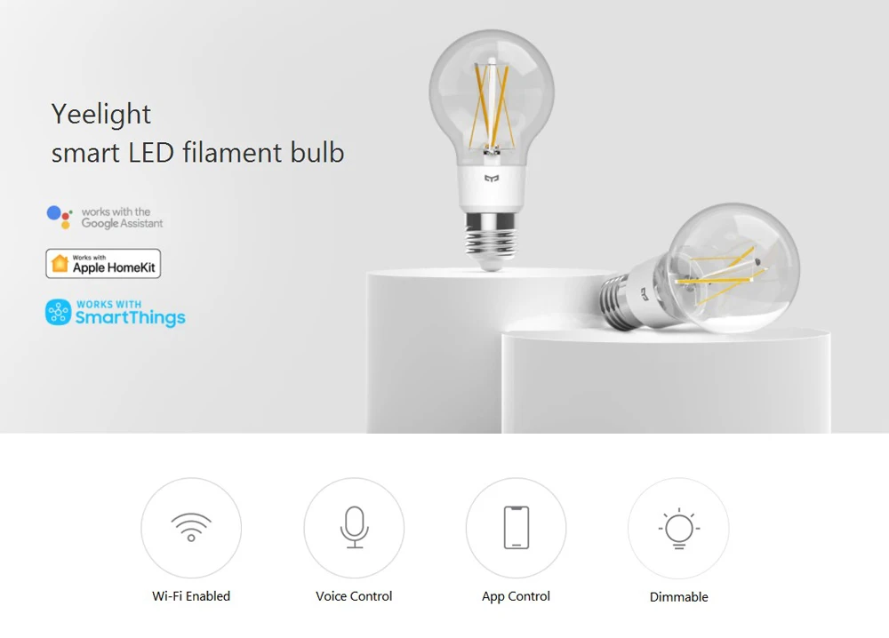 Xiao mi jia Yeelight умный светодиодный лампочка накаливания 6 Вт E27 шаровые огни WiFi Пульт дистанционного управления работает с mi Smart home APP Apple Homekit