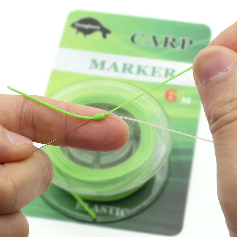 6m Karpfen Angelschnur Elastische Karpfen Marker Knoten Werkzeug Haar Rigs Karpfen Linie Abstand Reel Marker Werkzeug Für Karpfen angeln Zubehör