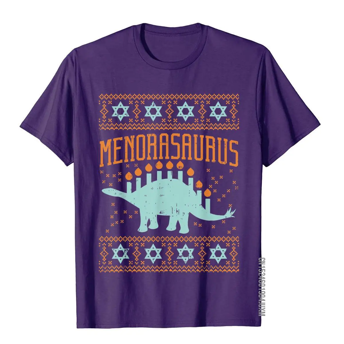 Menorasaurus Shirt Funny Hanukkah Dinosaur Menorah Gift T-Shirt__97A2932purple