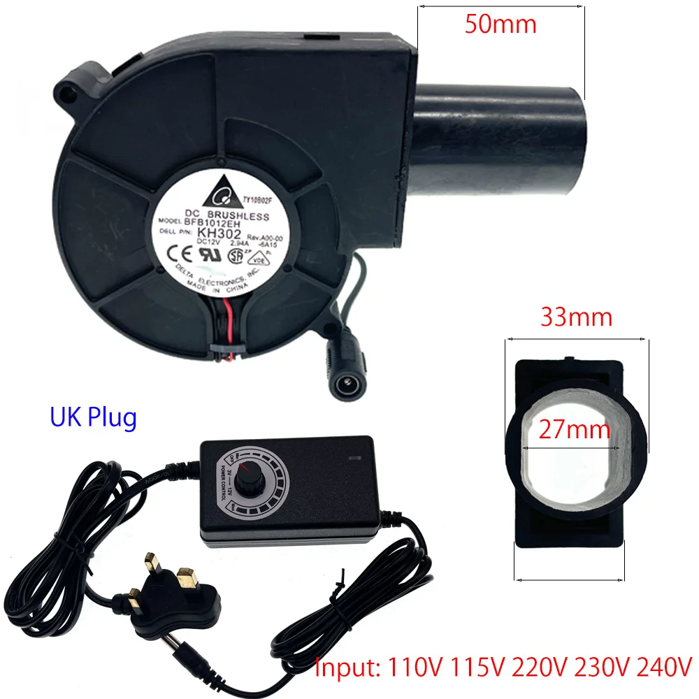 Delta Bfb1012eh Pwm Ventilador para Churrasco ac Ventilador Alimentado Controlador de Velocidade Variável 9733 97x97x33 mm 12v 2.94a Grande Fluxo de ar 110v 220v - Imagem 6