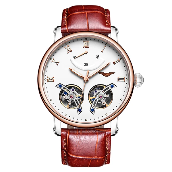 GUANQIN, двойные Tourbillon, автоматические часы, Роскошные, Relogio Masculino, водонепроницаемые, спортивные, брендовые, мужские, механические часы, наручные часы - Цвет: A