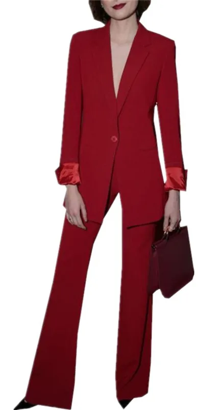 burgundy velvet trousers womens