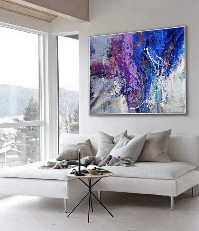

Canvas Wall Art Palette Knife Modern Contemporary Art Large Abstract Artwork Office Living Room Decor Handmade Acrylic Painting