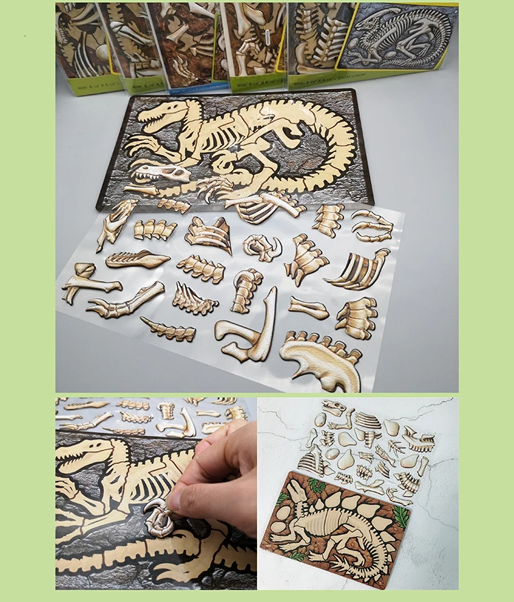 8 листов/Набор 3D наклейки с картинками динозавров для детей игрушки домашний Декор стены мультфильм мини-наклейка Скрапбукинг детская игрушка