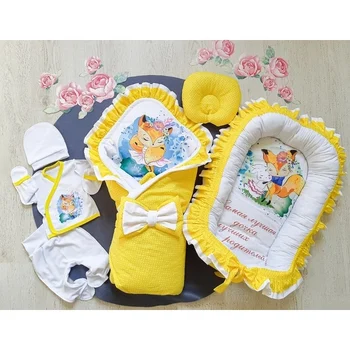 

Комплект на выписку 7-ми предметный ЛЕТО Комплекты на выписку и для прогулок 0-6 мес