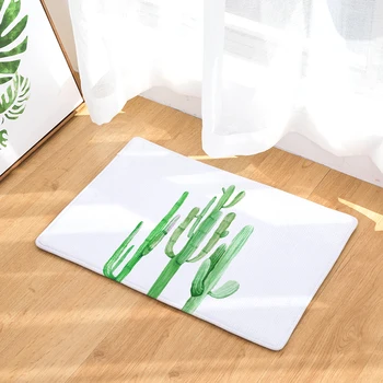 

Plant Print Decorative Entrance Doormat Cactus Pattern Anti Slip Living Room Carpet Home Decor Kitchen Absorbent Rectangle Mat