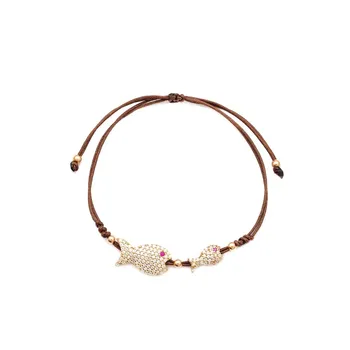 

Fish Charm Design Turkish Handmade 925 Sterling Silver Knitting Bracelet