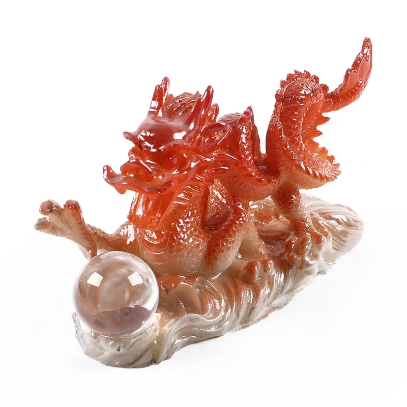 Manufacturers Direct Selling Color Changing Tea Ornaments Lucky Yulong Boutique Decoration Resin Tea Is Put Tea Set Kung Fu Tea