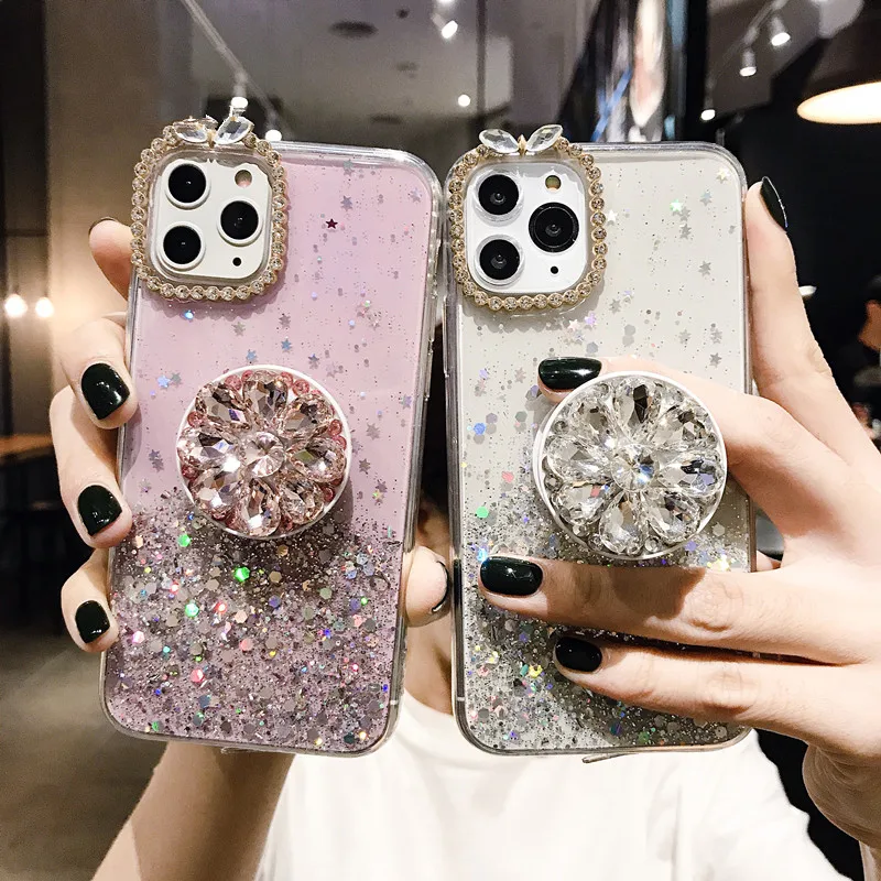 

Luxury Bling Sequins Star Glitter Phone Case Cover Soft TPU for Iphone X XR XS Max 11 Pro Max 6s 7 8 Plus SE 2020 Fitted Case
