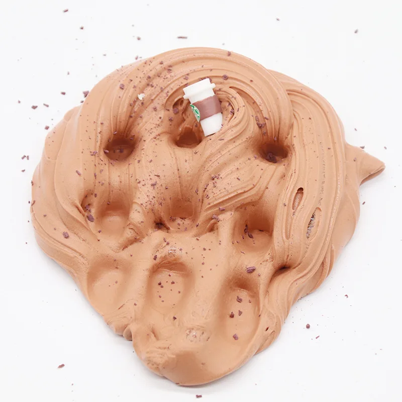 200ML Coffee Cup Fluffy Slime Cloud Slime Modeling Clay Rainbow Slime Toy For Kids Children Soft Reliever Lizun Floame