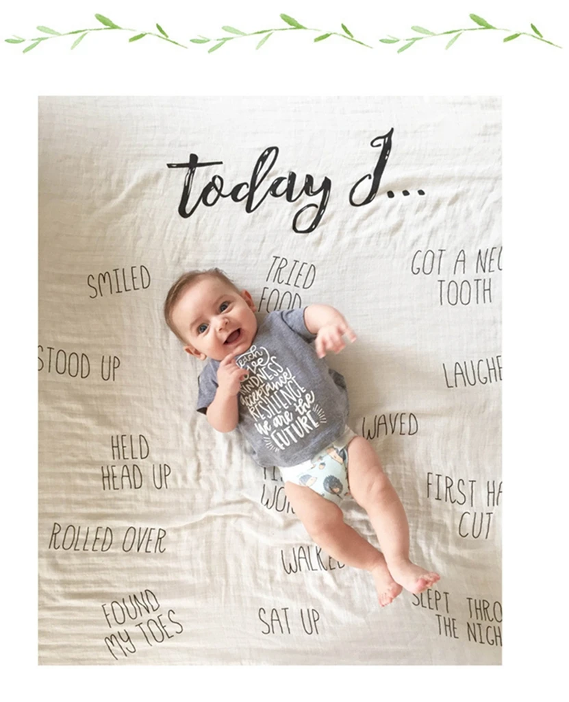 Emmababy для новорождённых младенцев веху Одеяло коврик опора на рост фото за счет складки, мягкая модная ткань