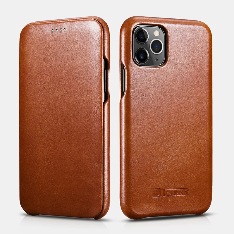 Чехол из натуральной кожи для iPhone 11 Pro Max 6,5 '', роскошный флип-чехол для Apple iPhone 11 Pro, изогнутый край, винтажный Чехол-книжка