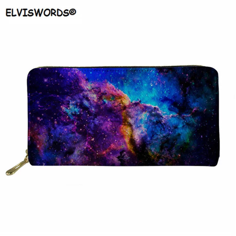 ELVISWORDS, 3D Galaxy Sapce, принт со звездой, длинные женские кошельки, на молнии, из искусственной кожи, Роскошный кошелек, женский, водонепроницаемый, сумка для денег для девушек - Цвет: HMH10015Z21