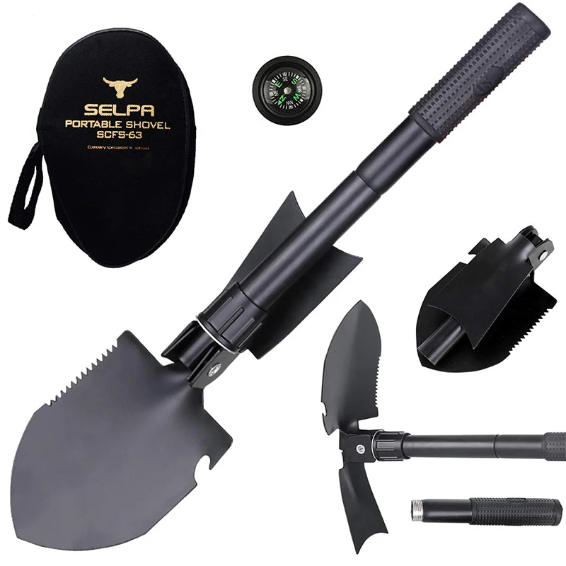 Military Portable Folding Shovel Beach Survival Spade Trowel Dibble Pick Emergency Garden Camping Outdoor Car Tool Top Quality