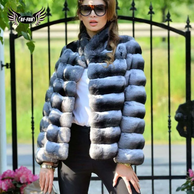 Rabbit Fur Coat Chinchilla Russian Winter Coats 2022 Parka Real Fur