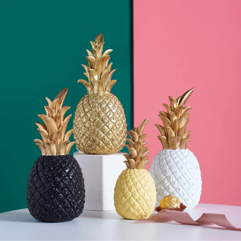 Nordic Style Pineapple Shaped Ornaments Resin Crafts Home Decor-5.5x5.5x15cm 
