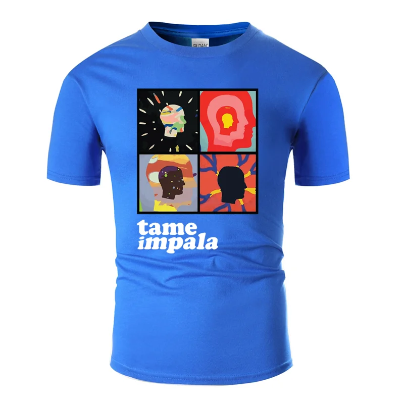 Men-Blue Дышащая футболка на заказ tame impala, винтажная Однотонная футболка с круглым вырезом, Harajuku, большие размеры S~ 5xl, хип-хоп - Цвет: Men-Blue