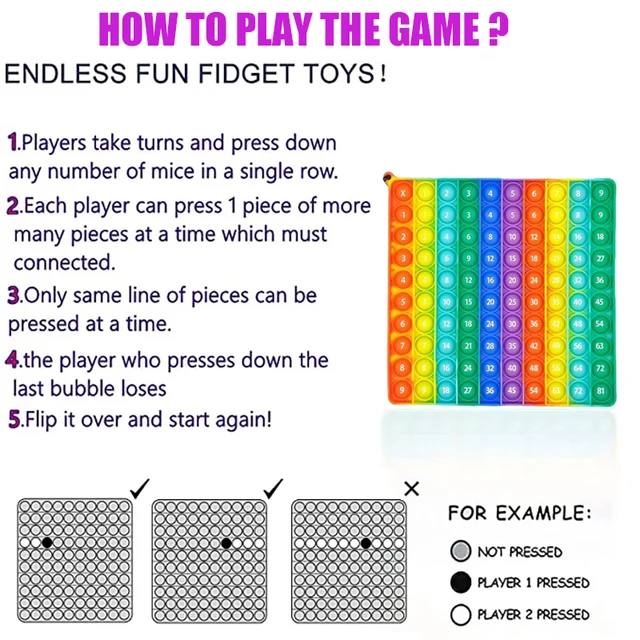 Montessori Big Size Push it 100 Bubbles Kids Toys Baby Math Arithmetic 9x9 Multiplication Table Teaching Aids Educational Toys 6