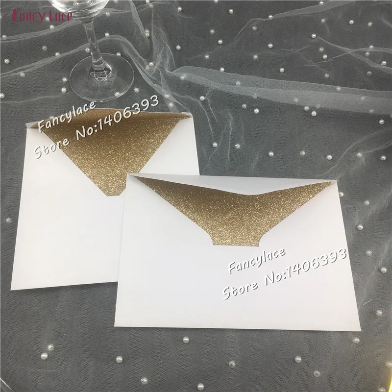 50pcs New Laser Cut Lace Wedding Invitations Cards with glitter envelopes, Elegent Wedding Favors and Gift customized Card