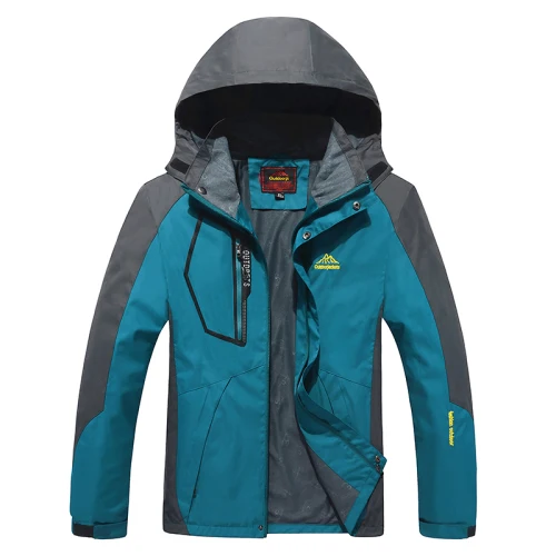 Плюс размер мужские уличные куртки ветровка водонепроницаемая ветрозащитная походная куртка пальто для рыбалки куртки на весну и осень - Цвет: Deep Blue