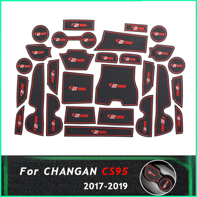 Автомобильные противопылевые коврики RKAC для CHANGAN CS95 2017-2019 Нескользящие красные