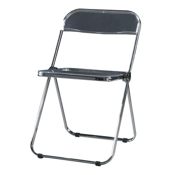 

Japanese dining chair household folding stool plastic back simple ins net red chair acrylic ghost transparent chair