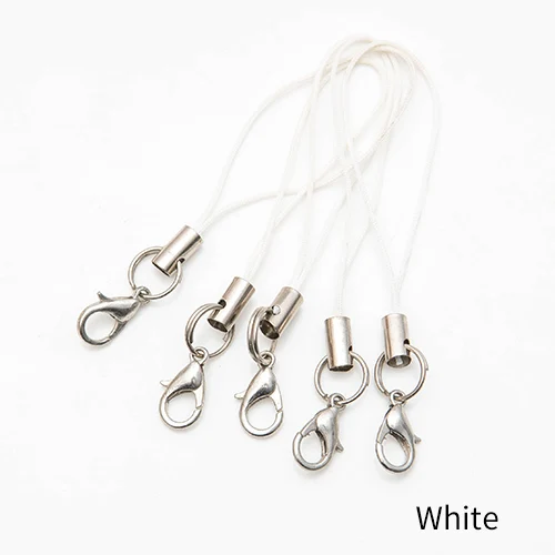 White 500pcs 500 шт цветные застежки для лобстера, шнурок для сотового телефона, Лариат, мобильные ремни, очаровательные нейлоновые брелоки, цепочка для ключей, подвеска для рукоделия - Цвет: White 500pcs