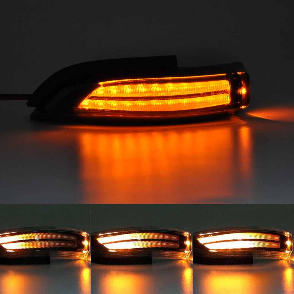 Amber Sequential Flash LED Side Mirror Turn Signal Blinker Light Assembly For Toyota Prius C, Venza, Avalon, Corolla iM, etc