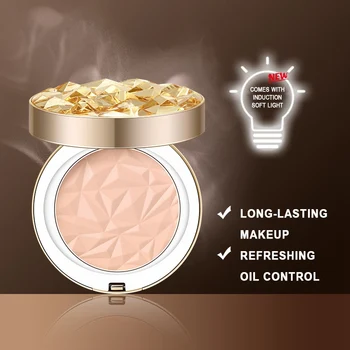 

Diamond Makeup Powder With Beauty Lamp Lasting Oil Control Concealer Waterproof Moisturizing Makeup Powder