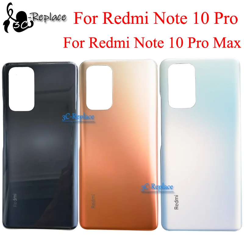 Original 6.67inch For Xiaomi Redmi Note 10 Pro 4G / Max M2101K6I Back Battery Cover Door Housing case Rear Glass Replacement | Мобильные